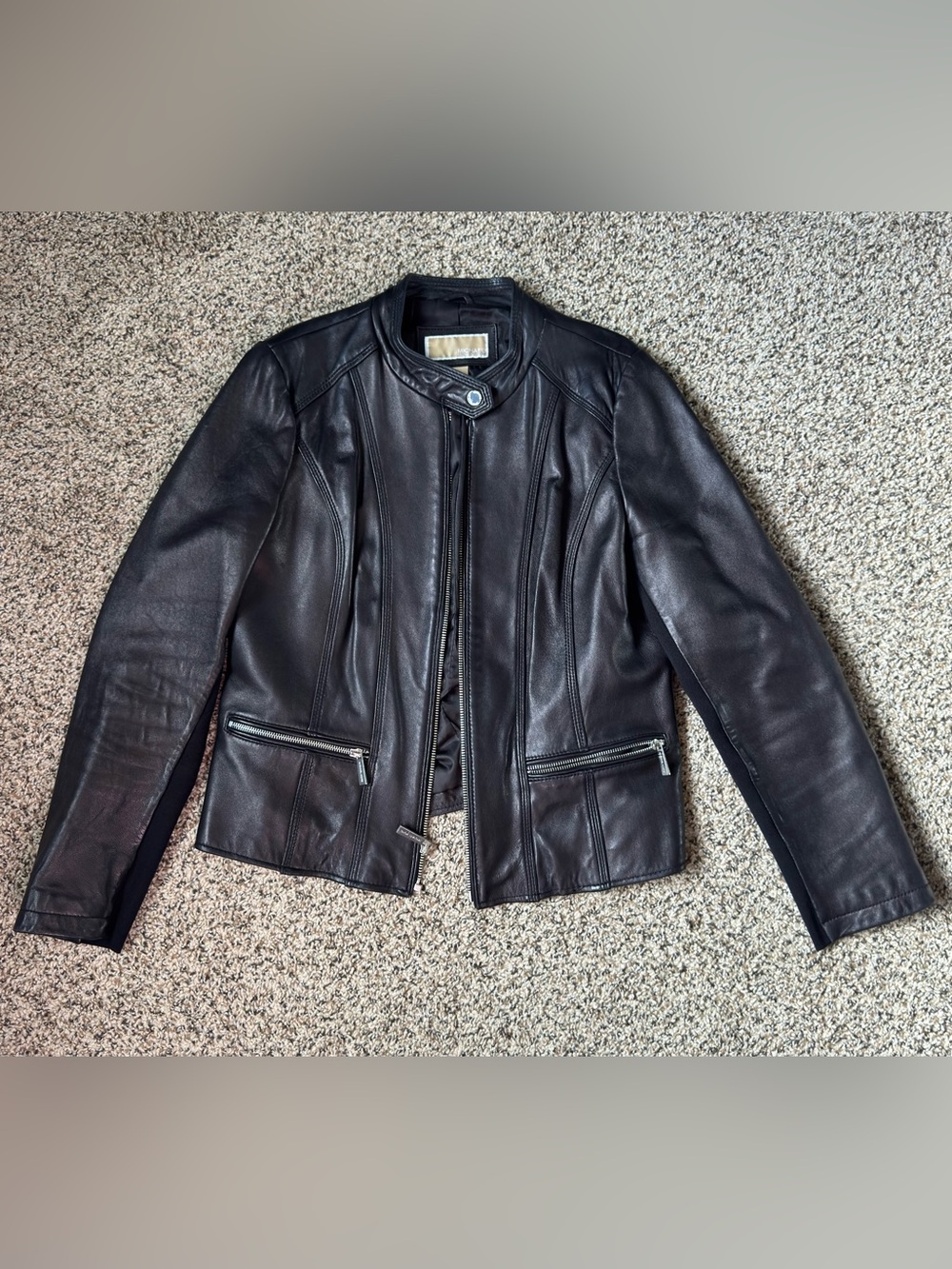 Michael Kors Black Leather Moto Jacket